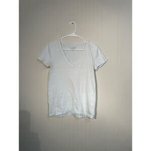 J. by J.Crew Featherweight Slub Cotton V-Neck Short Sleeve Tee in Pale‎ Blue